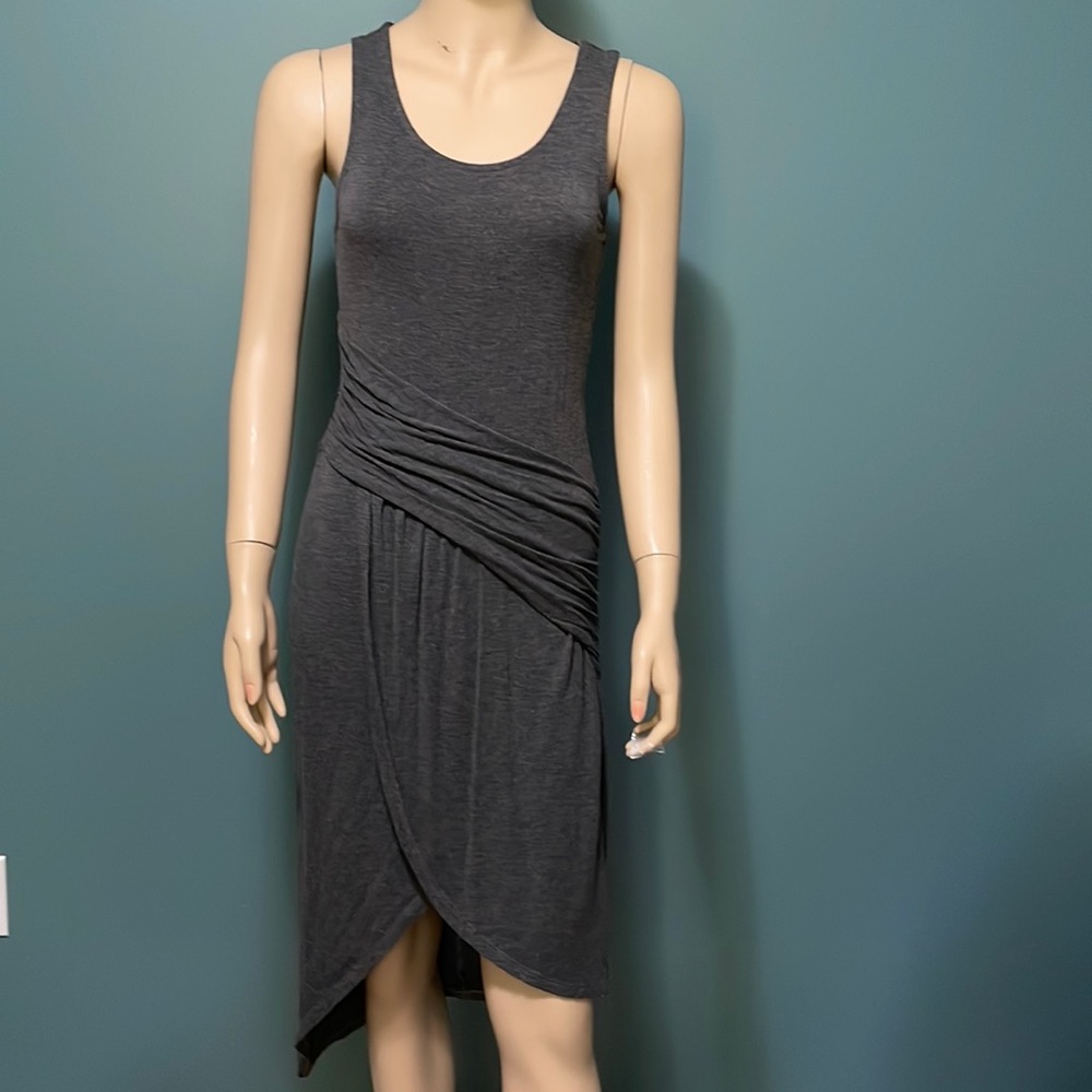 Asymmetrical Ruched Knit Dress - Picture 4 of 7